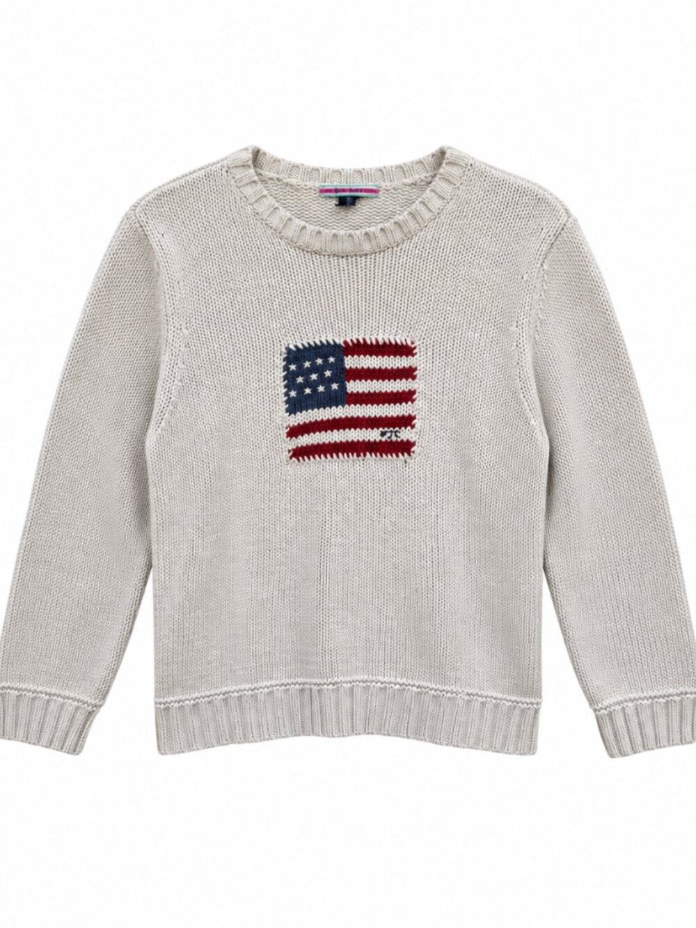 Vintage Polo Jeans Co Ralph Lauren American Flag Cotton Knit Sweater L/G